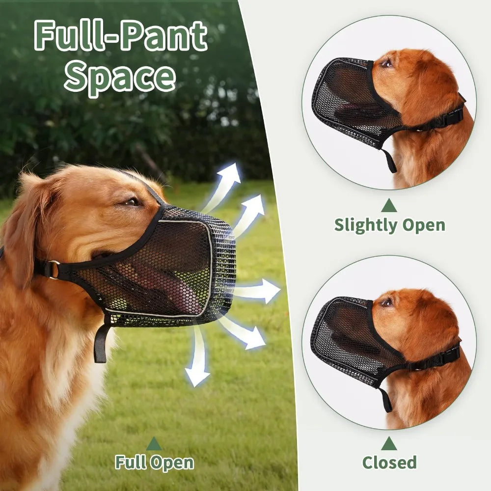 Running Dog Accessories: Breathable, Soft Mesh, Full Coverage Dog Muzzle for Small To Large Dogs Mask / Rungear