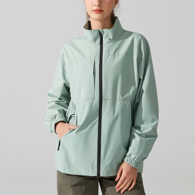 Women's Winter Apparel: Lightweight, Waterproof, Stand Collar, Windbreaker Jacket / Rungear