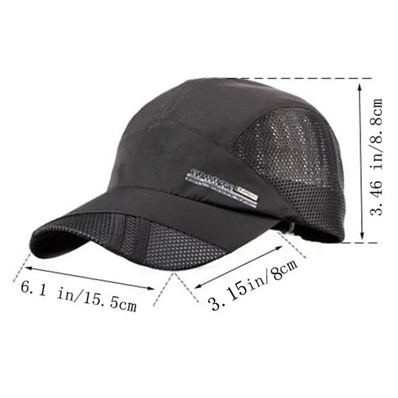 Quick-Dry Breathable Mesh Running Cap – Adjustable Baseball Visor | Sun Protection | Unisex