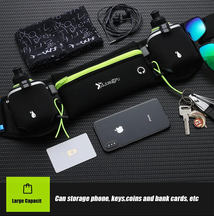 Running Waist Pack with 2 Water Bottles – Phone Belt Bag for Trail & Marathon | RUNGEAR