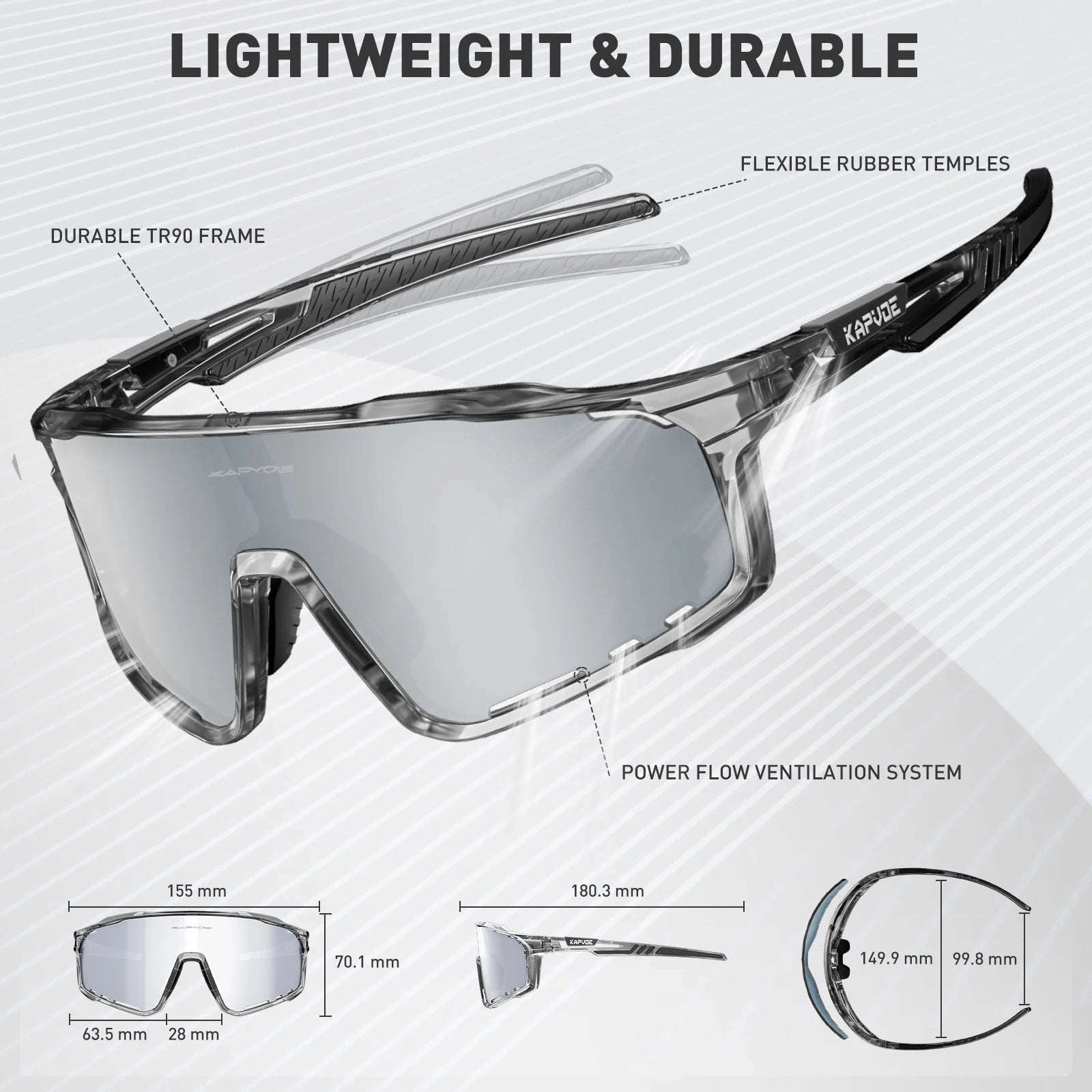 KAPVOE UV400 Glasses Unisex Cycling Outdoor Sports Running Eyewear