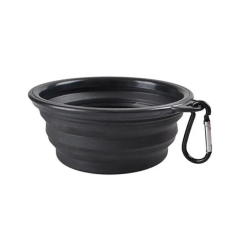 Collapsible Silicone Pet Travel Bowl with Carabiner Clip – 350ml | Dogs & Cats