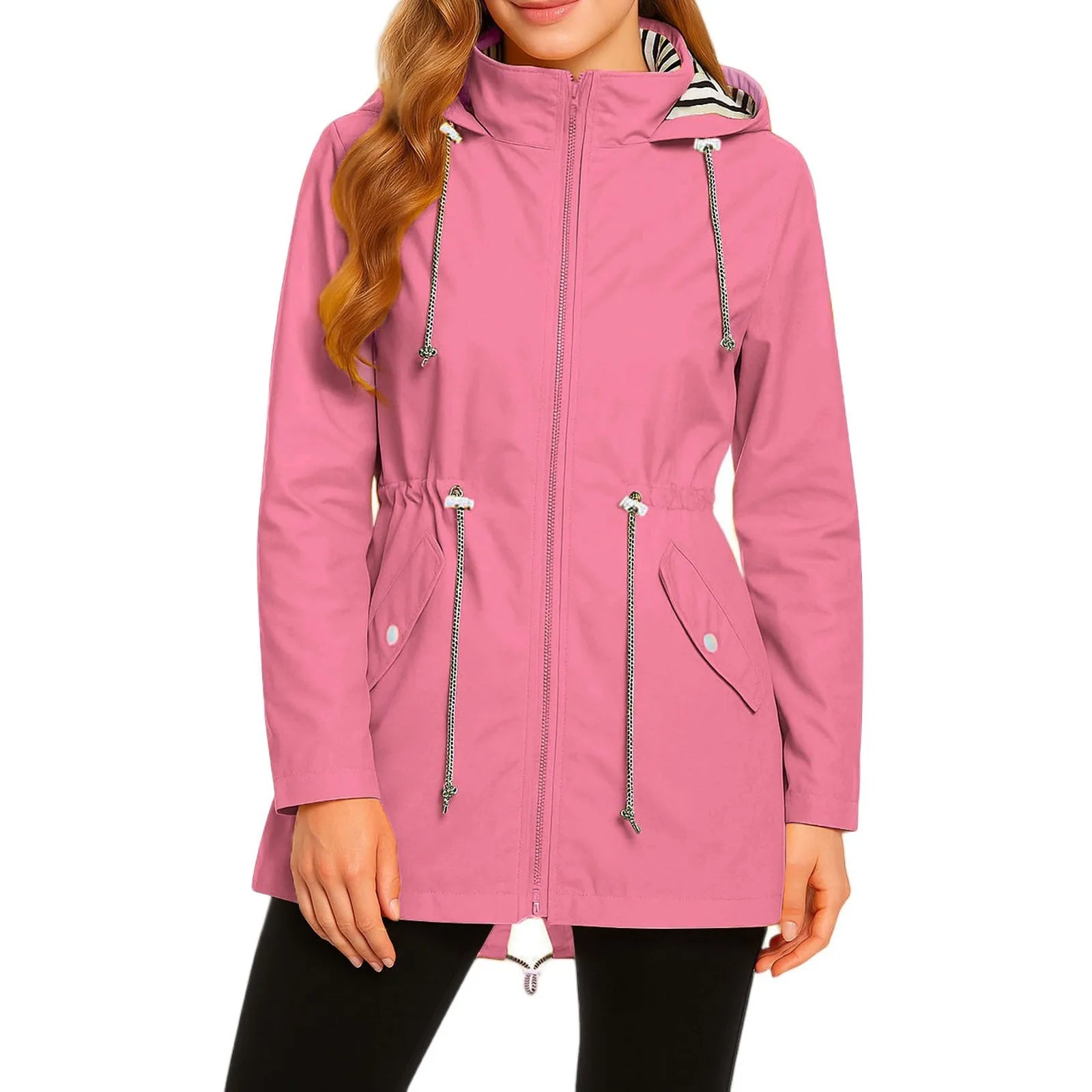 Women's Lightweight Jackets: Long, Waterproof, Outdoor Rain Coat Jacket / Rungear