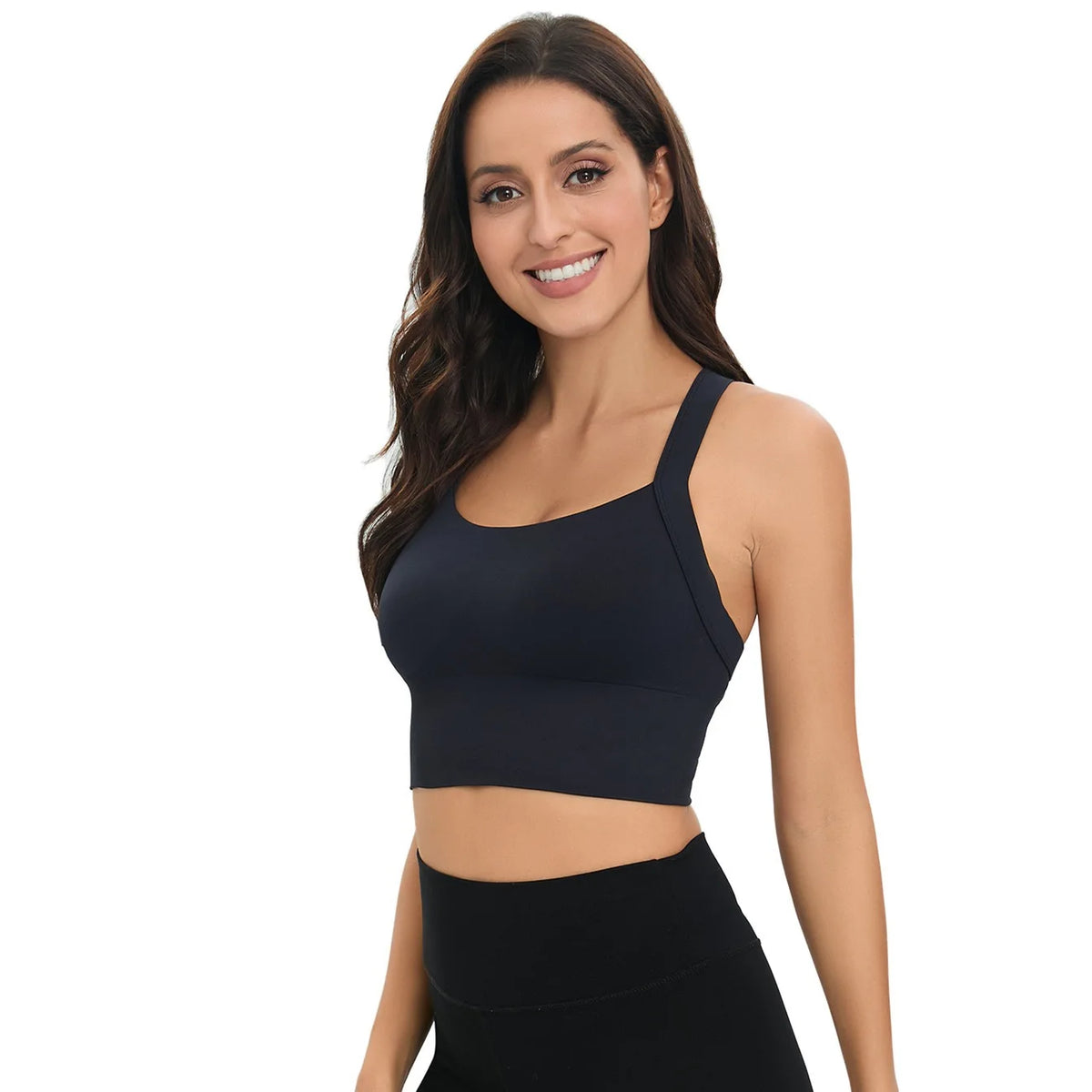 Women's Cross-Back Sports Bra – Adjustable, No Pad, All-Sport Fit