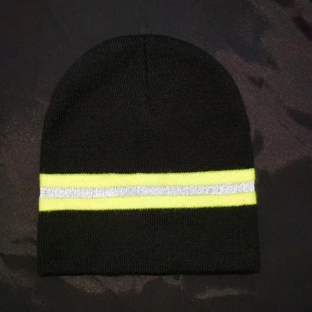 Reflective Hat Gear: Unisex, Warm, Thermal Knit Beanie with Reflective Stripe for Outdoor Sports / Rungear