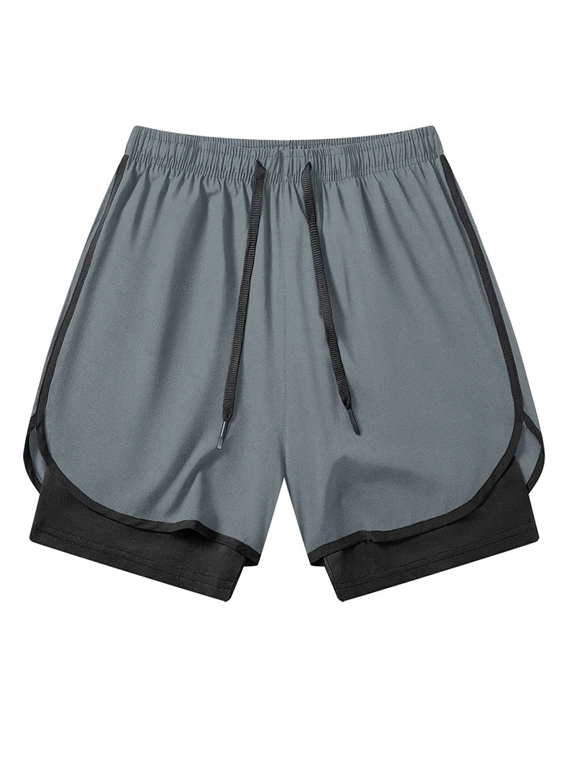 Men's Quick-Dry Apparel: Quick Dry, Stretchy 2 in 1 Running Workout Performance Activewear Shorts with Phone Pocket, Towel Loop / Rungear