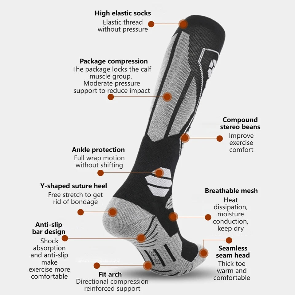 GTUBIKE Thermal Knee-High Sports Socks | Cycling, Skiing & Snowboarding