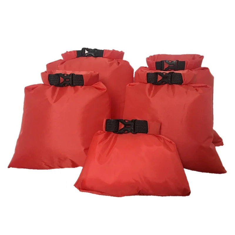 5-Pack Waterproof Dry Bag Set | Graduated Sizes, Roll-Top Buckle Closure, Lightweight Nylon | RUNGEAR