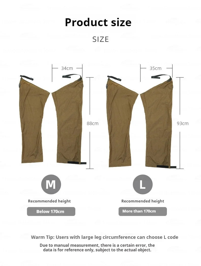 Trail Gear Apparel: 3F UL GEAR Outdoor Adjustable, Tear Resistant, Waterproof Leg Covers / Rungear
