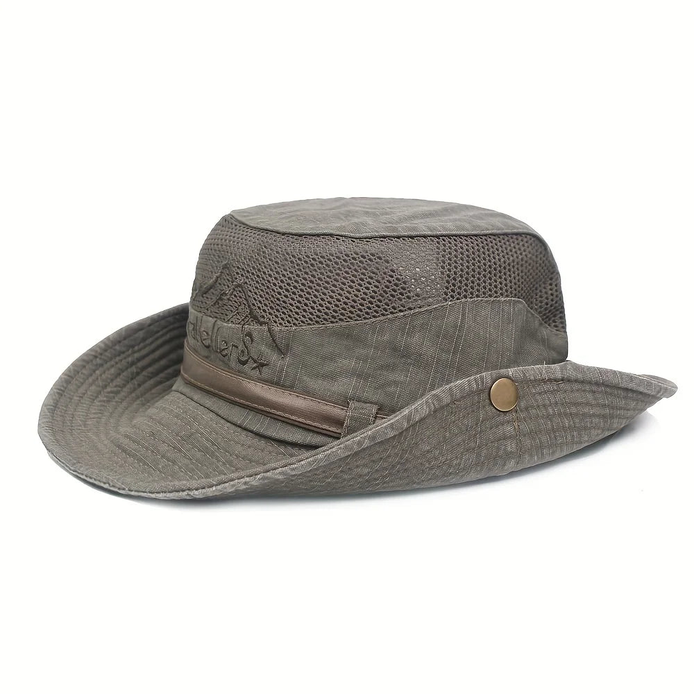 Men's Breathable Mesh Boonie Hat | Wide Brim Sun Hat for Hiking & Fishing