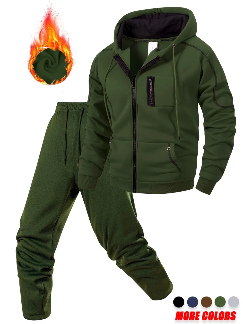 Men's Winter Apparel: Sporty Casual Jogging Hooded Sweatshirt + Tracksuit Pants / Rungear