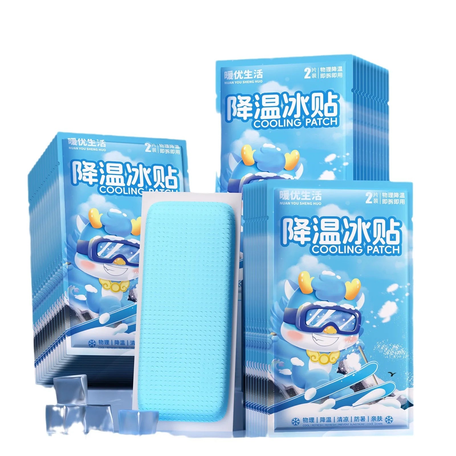 Cooling Gel Patches – Instant Physical Cooling Sheets for Fever, Heatstroke & Summer Relief | Adults & Kids