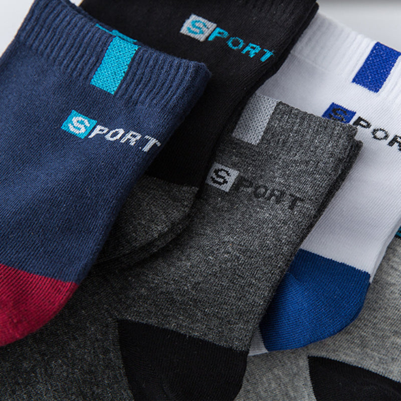 Men's Socks Accessories: Breathable, High-Elastic, Middle Tube Towel Cotton Socks for Running, Hiking / Rungear