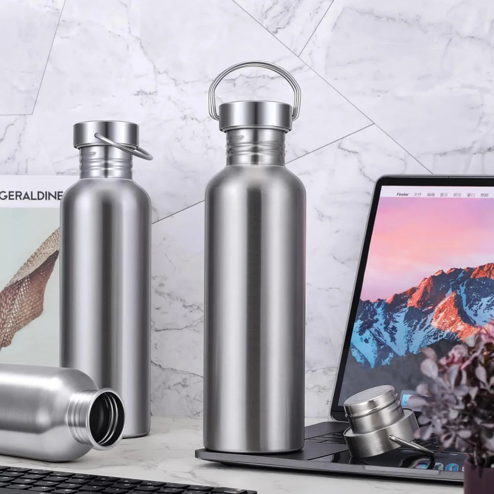 Hydration Gear Accessories: 1000ML Stainless Steel Water Bottle, Non-Insulated Single-Wall, Plastic-Free 304 / Rungear