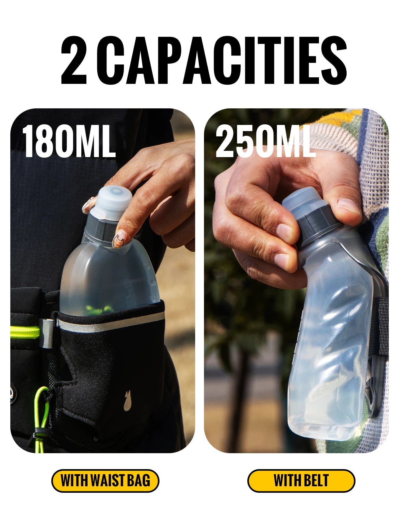 WRELS BPA Free Hydration Sports Running Water Bottles Hydration Belt