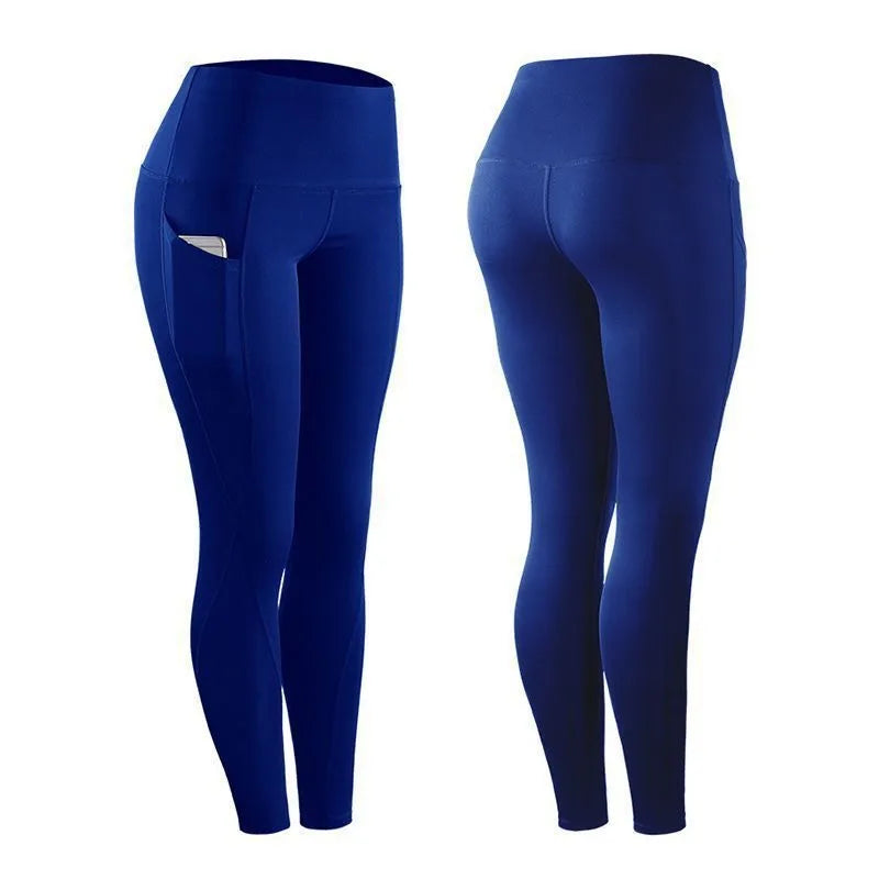 Women's Compression Apparel: Solid High Waisted Pants With Elastic Tummy Control / Rungear