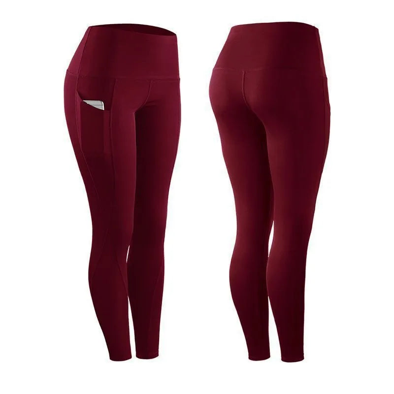 Women's Compression Apparel: Solid High Waisted Pants With Elastic Tummy Control / Rungear
