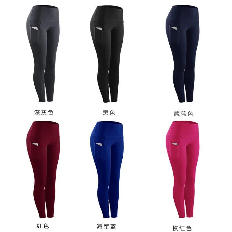 Women's Compression Apparel: Solid High Waisted Pants With Elastic Tummy Control / Rungear