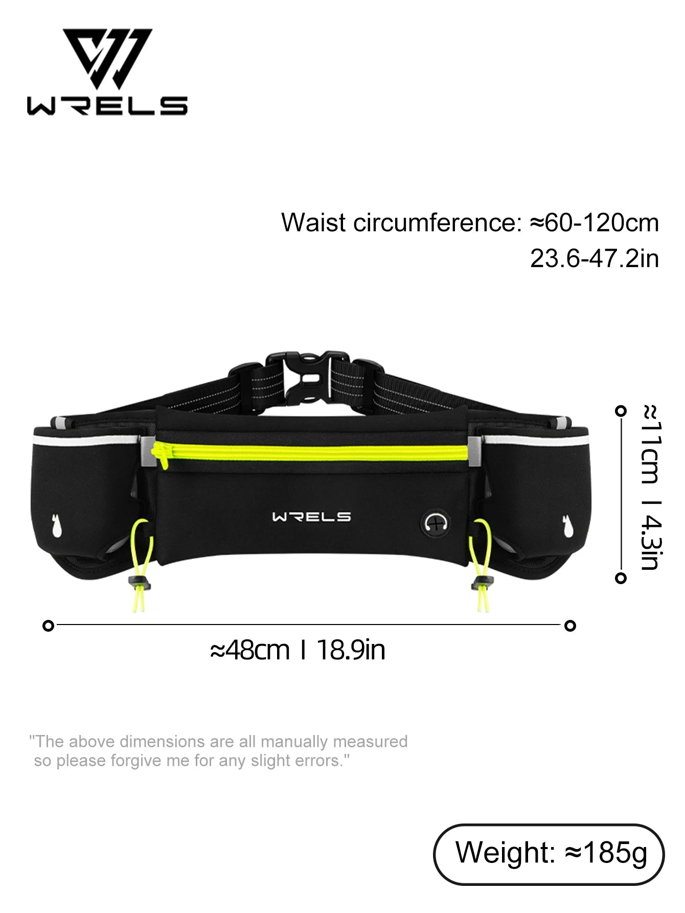 WRELS Upgraded Running Hydration Belt Bag With Water Bottles for Outdoor Sports