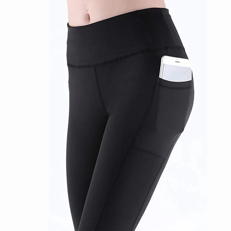 Women's Compression Apparel: Solid High Waisted Pants With Elastic Tummy Control / Rungear