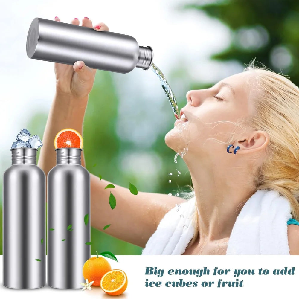 Hydration Gear Accessories: 1000ML Stainless Steel Water Bottle, Non-Insulated Single-Wall, Plastic-Free 304 / Rungear
