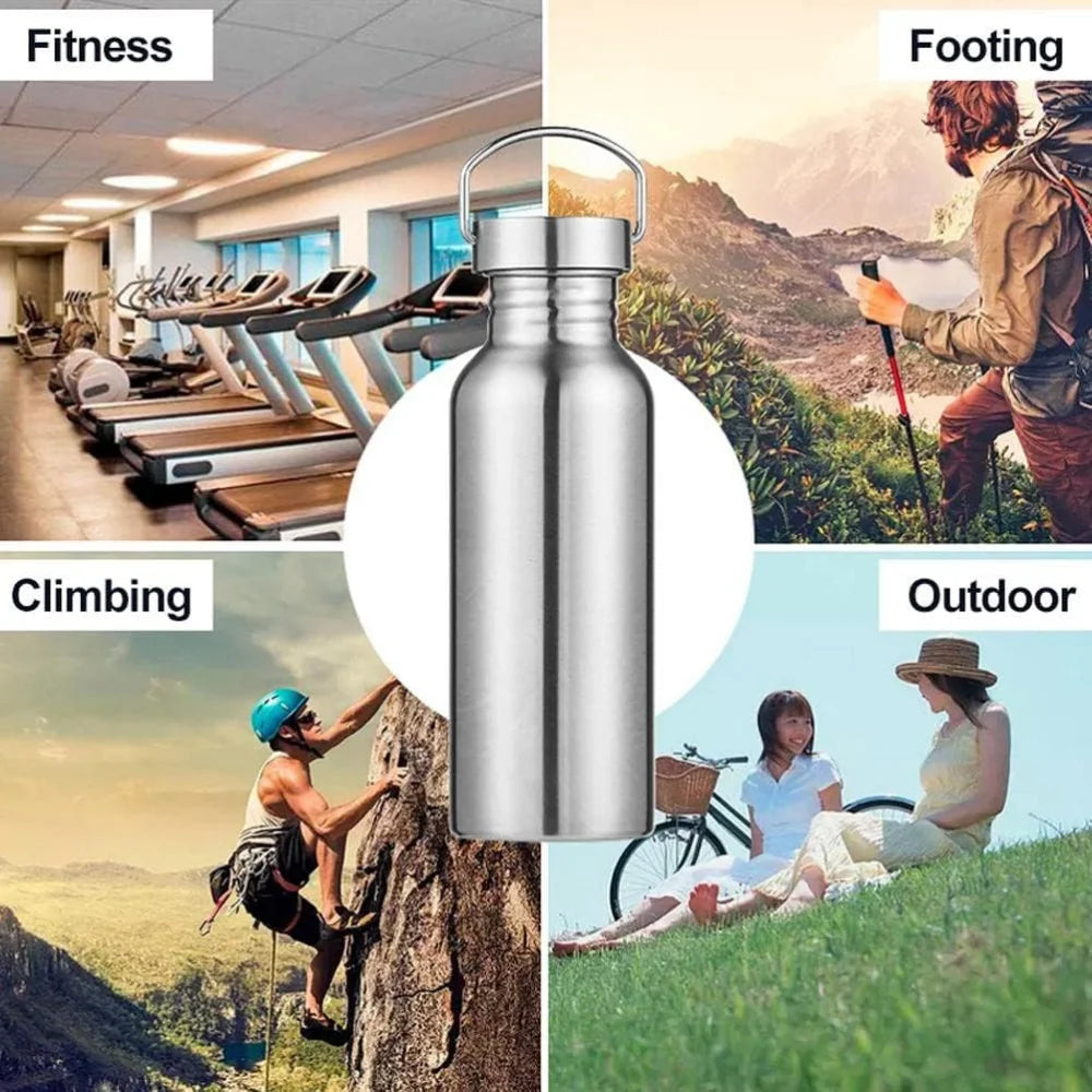 Hydration Gear Accessories: 1000ML Stainless Steel Water Bottle, Non-Insulated Single-Wall, Plastic-Free 304 / Rungear