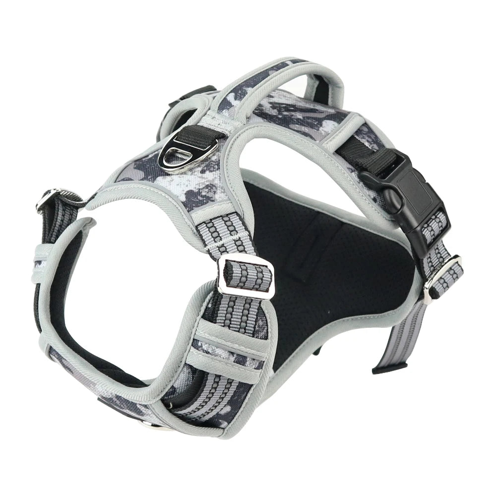 Reflective Pet Accessories:  Dog Harness with Vertical Handle, Adjustable Dog Collars for Big Medium Dogs, 1000D Oxford Cloth / Rungear