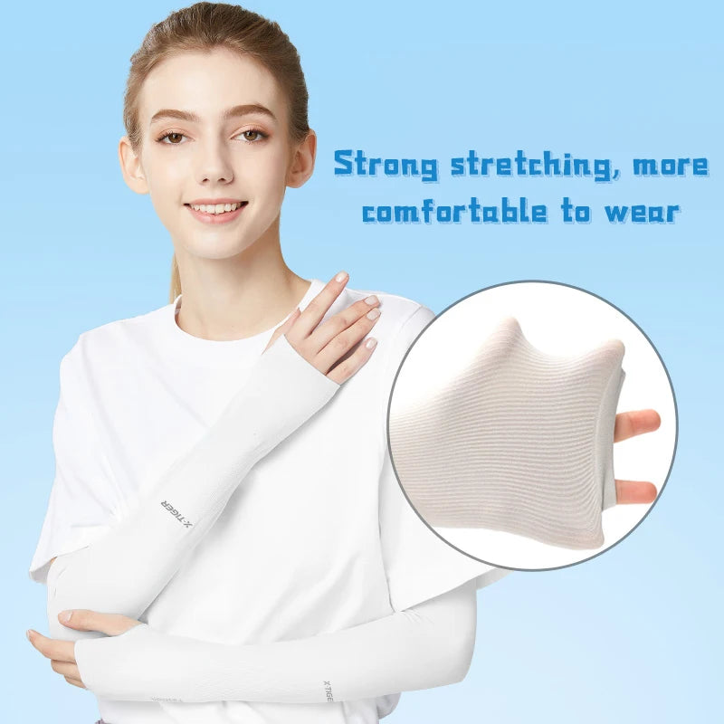 Winter Gear Accessories: X-TIGER Unisex Outdoor UV Sun Protection, Ice Fabric Arm Warmers Sleeves Running, Outdoor Sport / Rungear