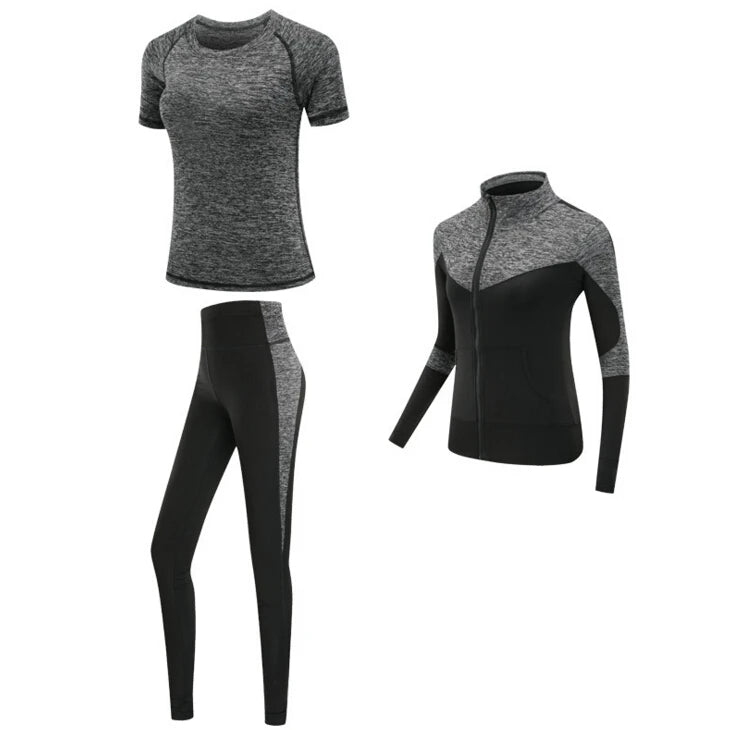 Women's Quick Dry Sets: 4Pc Workout Training Activewear Sets / Rungear
