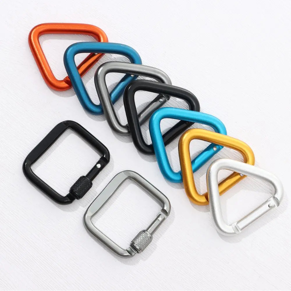 Trail Gear Accessories: Triangle/Square Carabiners With Snap Clip Hook Kettle Buckle / Rungear