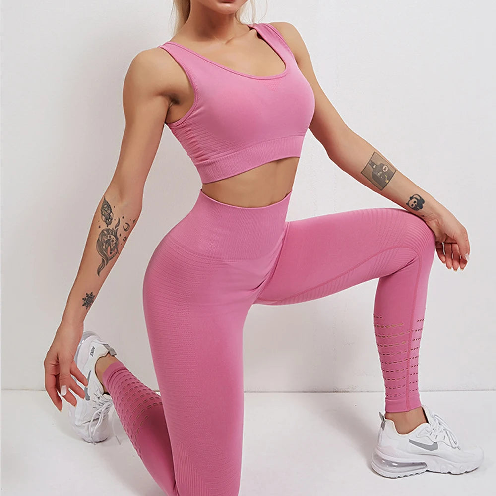 Women's Activewear Apparel: Seamless, Sports Bra and Leggings Set Workout Gear, Plus Size / Rungear