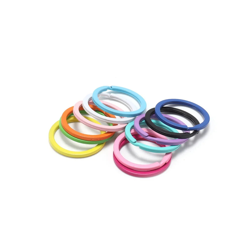 Running/ Hiking Accessories: 10PC/ Lot Color Key Ring Round Flat Line Multicolor Keyrings for Key Security / Rungear