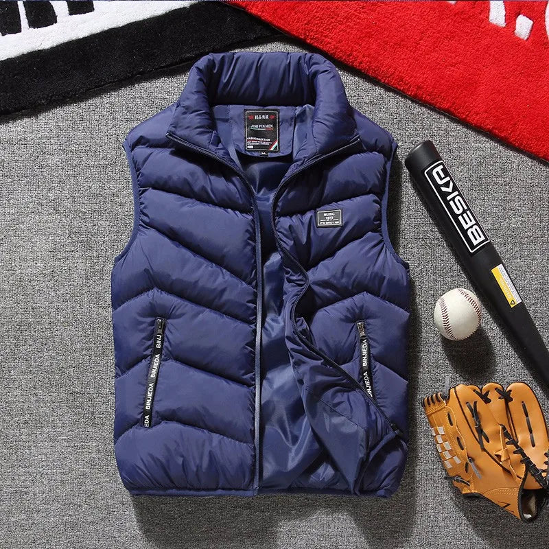 Men's Running And Trail Gear: Sleeveless Casual Thickened Winter Jacket Up To  8XL / Rungear