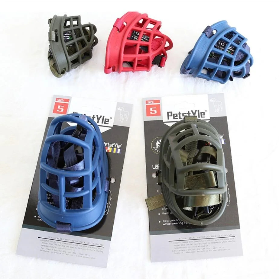 Outdoor Dog Accessories: Soft Silicone, Adjustable, Dog Muzzle Basket, Prevents Biting, Chewing And Barking / Rungear