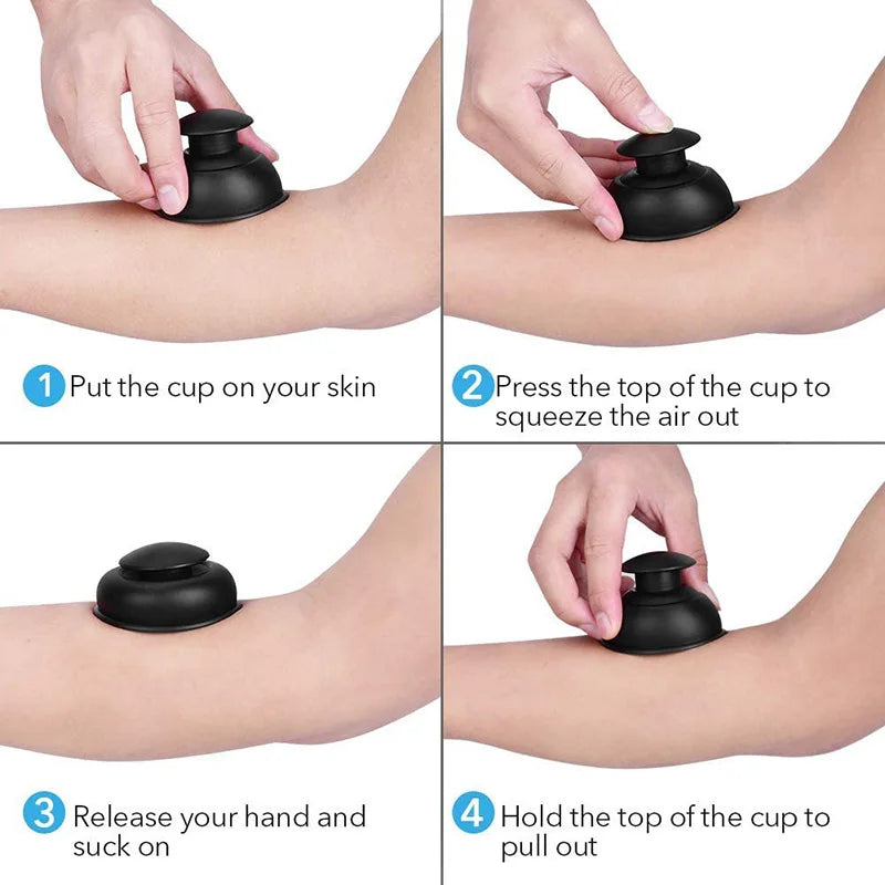 Recover Gear Accessories: 12PC Silicone Cupping Suction Cup Massager Therapy Sets, Anti Cellulite for Facial, Body, Deep Tissue Massage / Rungear