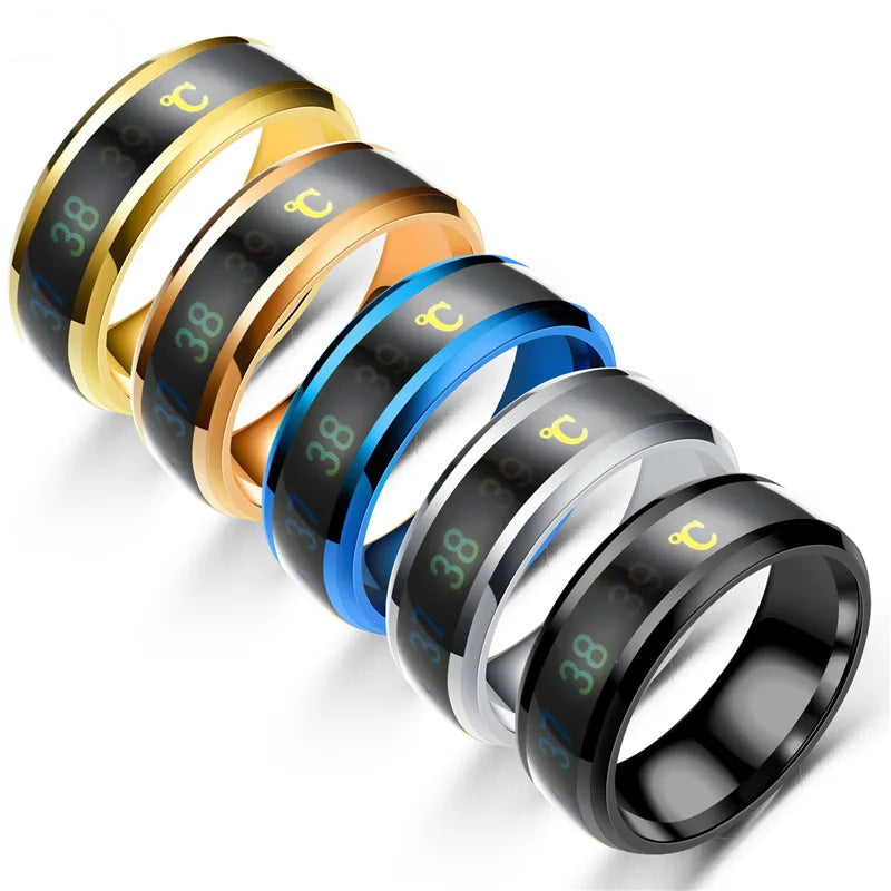 Tech Gear Accessories: Stainless Steel, Smart Sensor, Real-Time Body Temperature Rings / Rungear