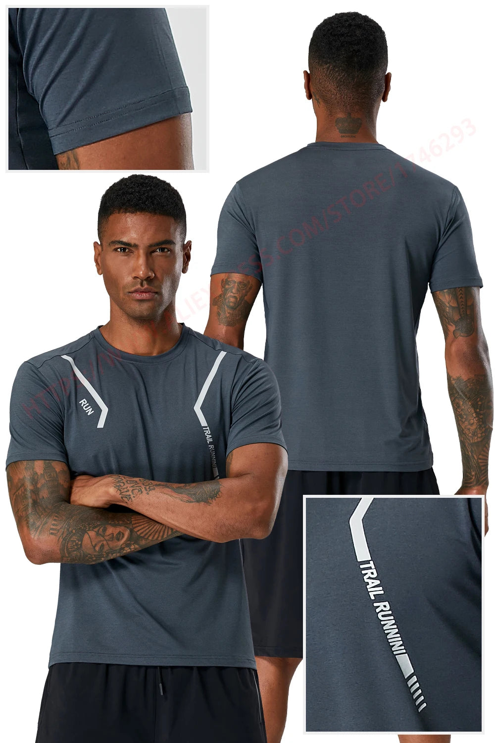 Men's Running Clothing: Quick-Dry, Short Sleeved, Breathable Mesh Training Shirt / Rungear