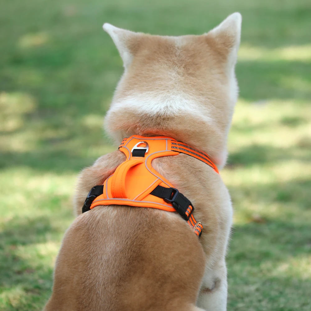 Reflective Pet Accessories:  Dog Harness with Vertical Handle, Adjustable Dog Collars for Big Medium Dogs, 1000D Oxford Cloth / Rungear