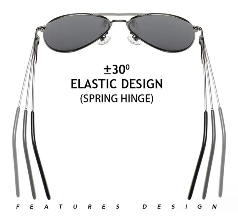 Men's Sunglasses Gear: Classic, Polarized Metal Black Aviation Sunglasses UV400 / Rungear