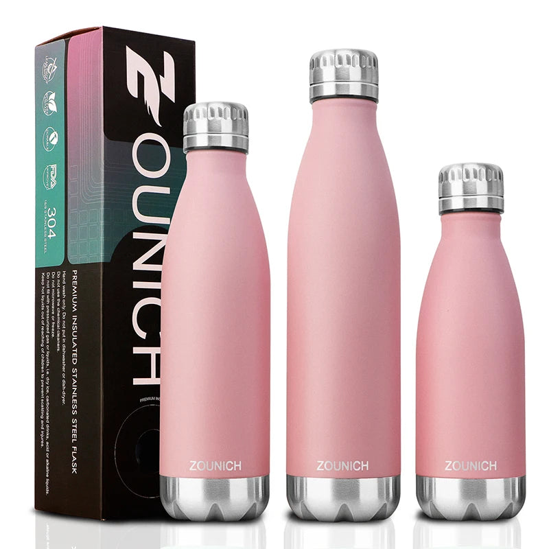 Hydration Gear Accessories: ZORRI Double-Wall, Insulated, Thermal Vacuum Water Bottle 350ml/500ml/650ml / Rungear