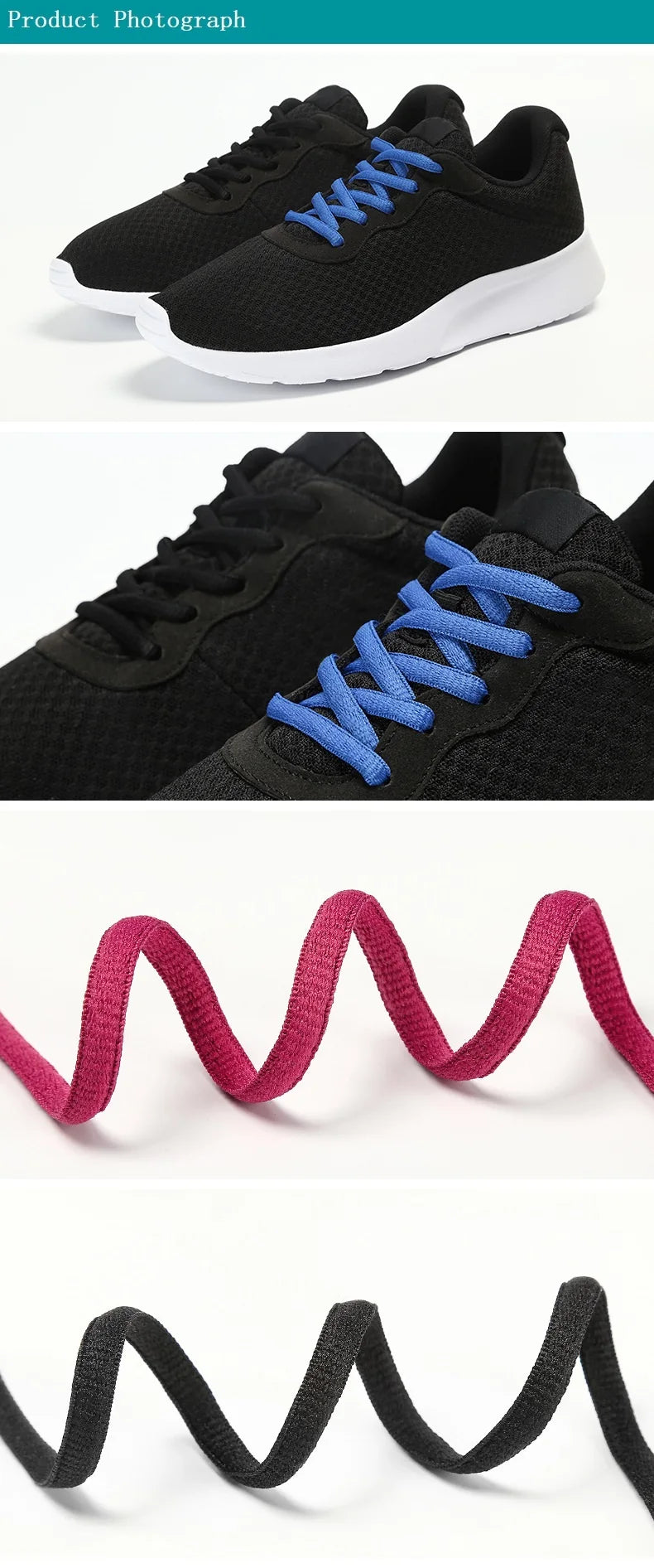 Sports Shoe Accessories: 1 Pair Adults Classic Oval, Half Round Athletic Shoelaces / Rungear