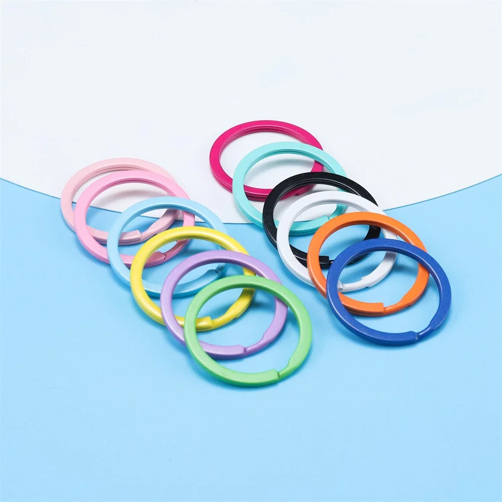 Running/ Hiking Accessories: 10PC/ Lot Color Key Ring Round Flat Line Multicolor Keyrings for Key Security / Rungear
