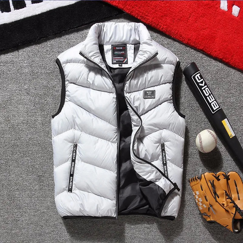 Men's Running And Trail Gear: Sleeveless Casual Thickened Winter Jacket Up To  8XL / Rungear