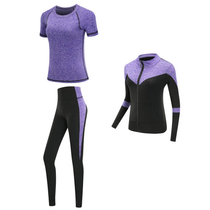 Women's Quick Dry Sets: 4Pc Workout Training Activewear Sets / Rungear