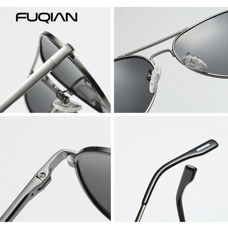 Men's Sunglasses Gear: Classic, Polarized Metal Black Aviation Sunglasses UV400 / Rungear