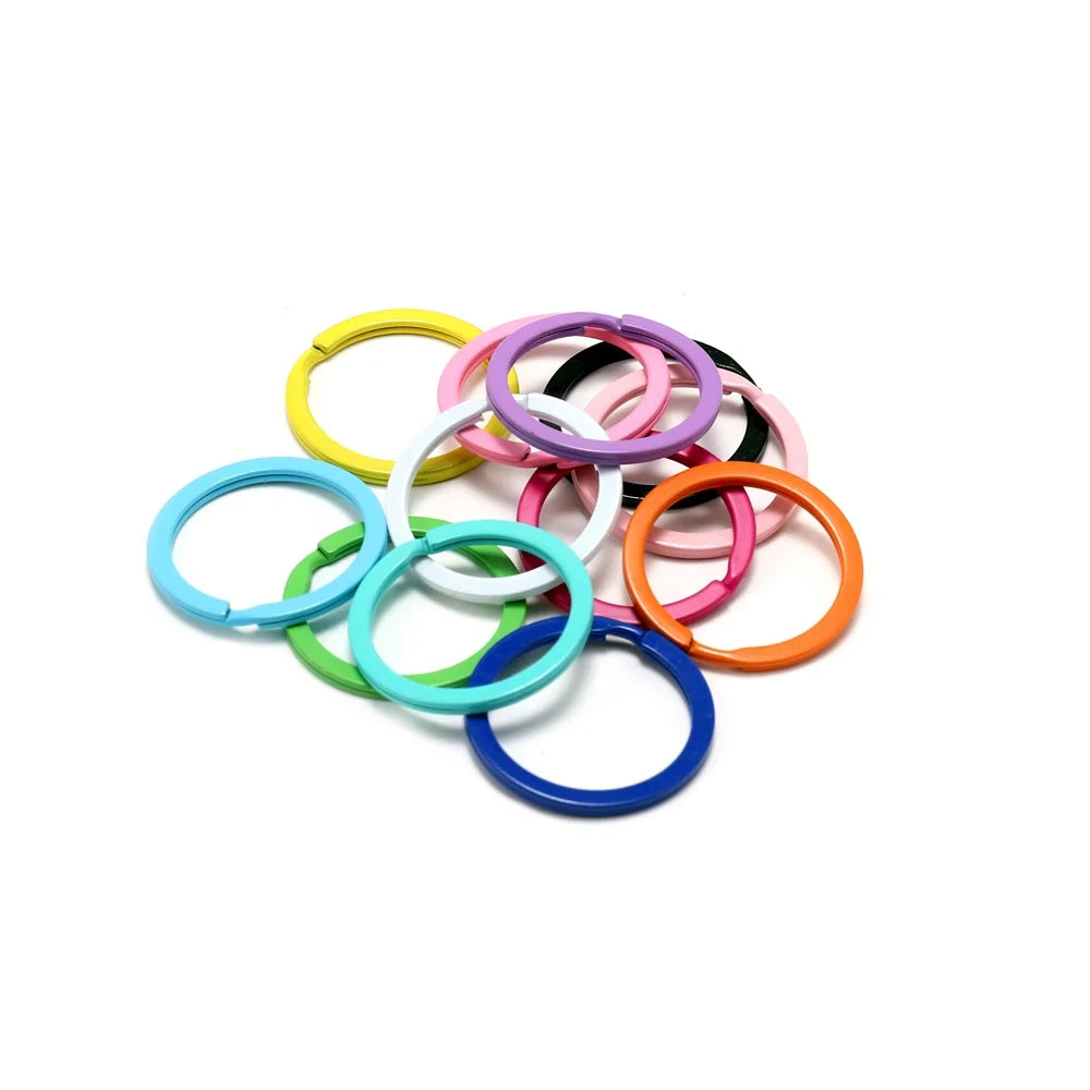 Running/ Hiking Accessories: 10PC/ Lot Color Key Ring Round Flat Line Multicolor Keyrings for Key Security / Rungear