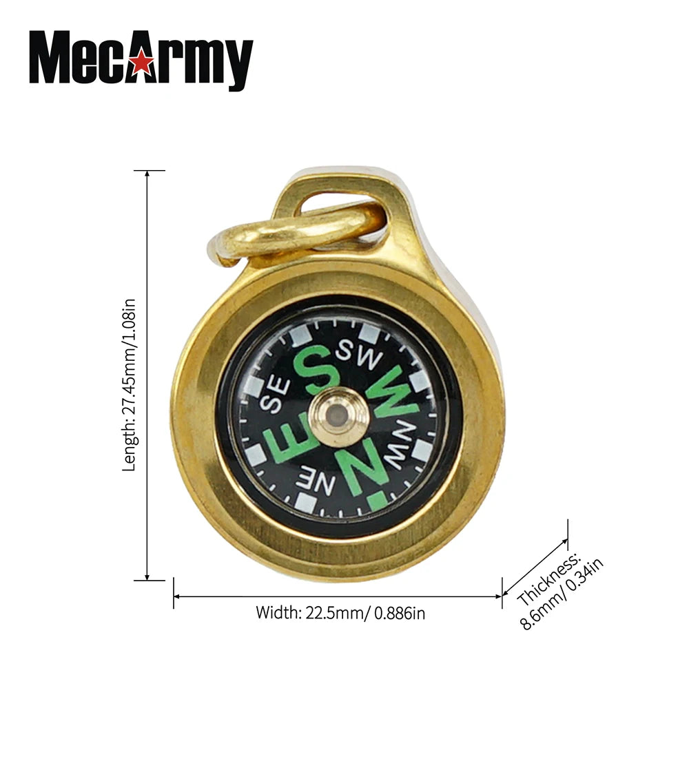 Running Trail Gear: MecArmy Brass CMP Navigational Compass For Outdoors with Lanyard / Rungear