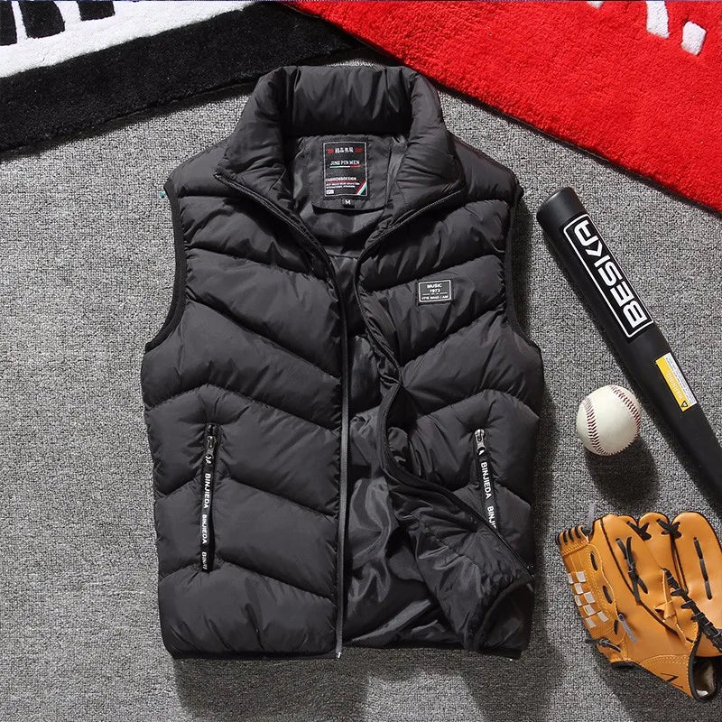Men's Running And Trail Gear: Sleeveless Casual Thickened Winter Jacket Up To  8XL / Rungear