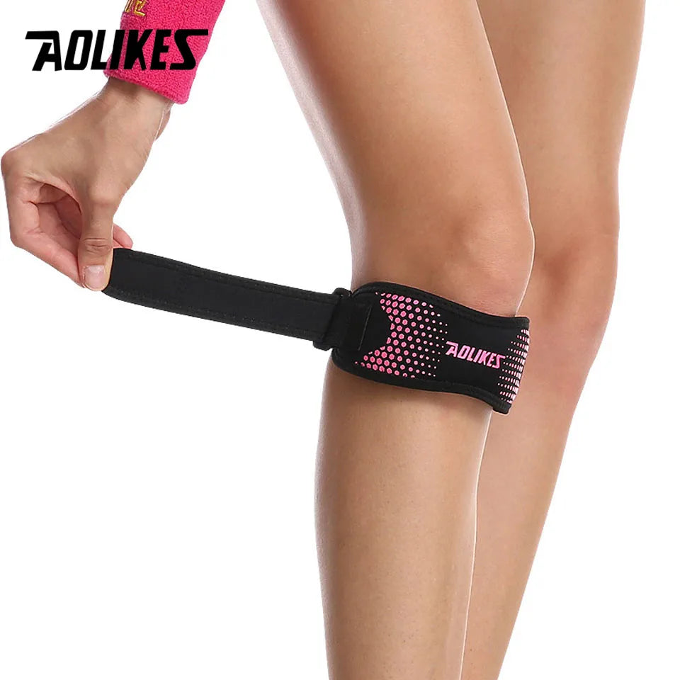 AOLIKES Adjustable Knee Brace – Patella Stabilizer for Pain Relief & Sports Support