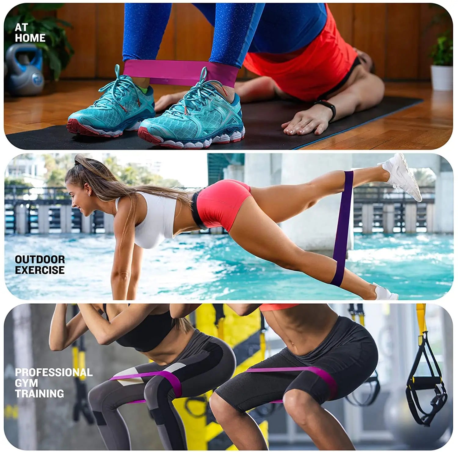 Resistance Elastic Loop Exercise Bands 5 Different Levels Suitable For Strength Training